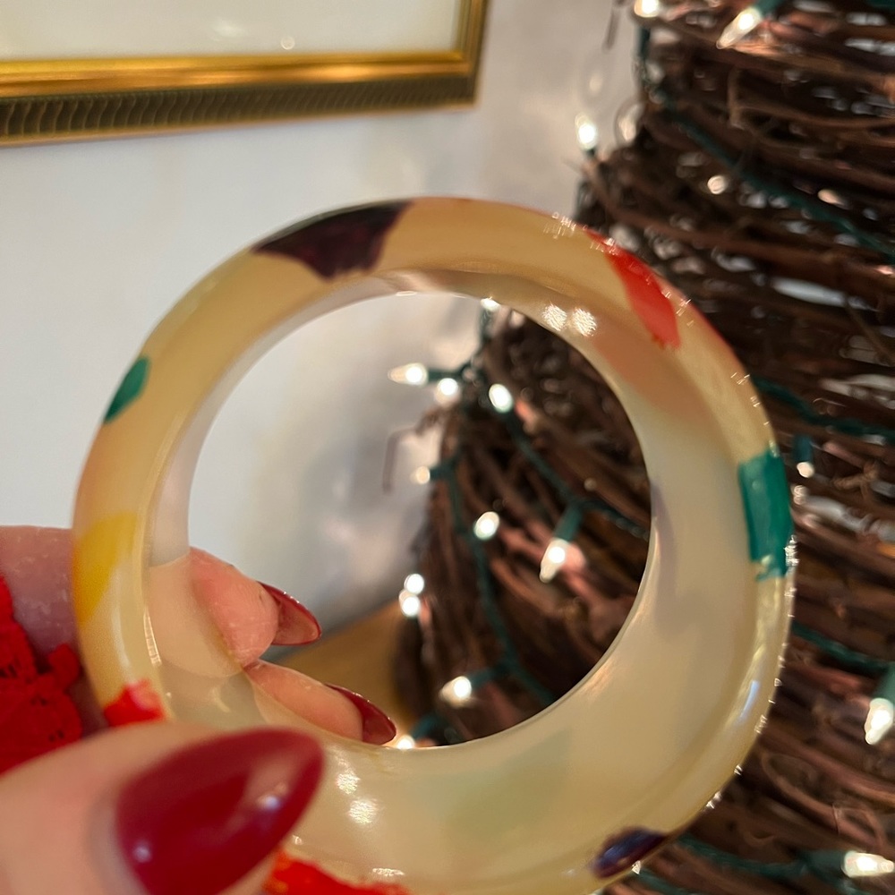 Vintage 60-70s Lucite Mod Colorful Bangle Bracelet - Picture 10 of 10
